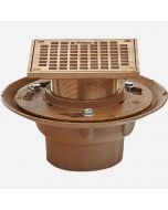 Smith 2010 (-F) Floor Drain and Adjustable Tile Flange Strainer with Round Grate