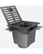 Smith 2420 Traffic Floor Drain with 12'' Square Top and Free Standing Sediment Bucket