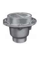 Smith 2495 Heavy Floor Drain with 8 1/2'' Round Top, Flashing Flange and Tractor Grate