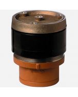Smith 4184S Finished Floor Cleanouts - Spigot with ABS Taper Thread Plug - Adjustable Round Top with Terrazo Recess