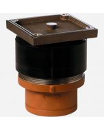 Smith 4241S Unfinished Floor Cleanouts- Spigot Outlet with BRZ Gasket Seal Plug- adjustable Round Cast Iron Top with Tractor Cover