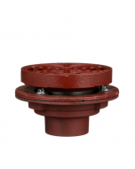 MIFAB F1340-Y-Q Shallow Body Area Drain with 12" Round, Non Adjustable Heavy Duty Tractor Grate