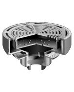 MIFAB F1360-TFB Area Drain with 16" Round Adjustable Heavy Duty Tractor Grate Mounted in True Fit Bucket