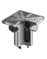 MIFAB F1450 Area Drain with 12" Square Adjustable Heavy Duty Hinged Tractor Grate and Extra Deep Sump